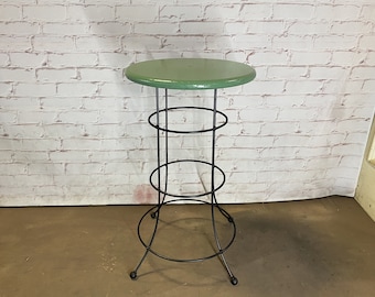 31" Wrought Iron Bella Medium Bistro Table - 18"dia Patio Side Furniture -  Outdoor Lawn -  Metal Wood Bench - Yard Indoor Or Outdoor