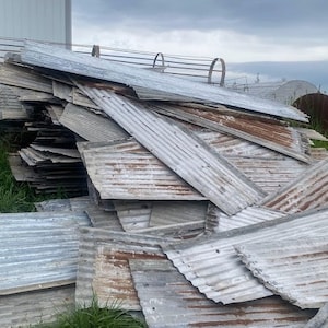 Barn Tin Corrugated Metal - Reclaimed Salvage Primitive Rustic Architectural - Roof Galvanized Sheets - Primitive Farmhouse Kitchen Bar Bath