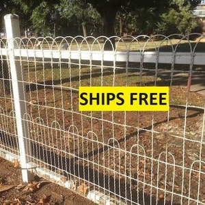 25&#39;x42&quot; Galvanized Double Loop Woven Wire Enclosure - Old Look Metal Yard Fence - Ornamental Perimeter Fencing - Cemetery Garden Functional