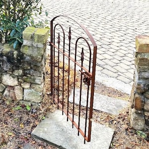 36&quot;t x 30&quot;w Smaller Woodson Wrought Iron Garden Gate Custom Made - Metal Entry - Yard Lawn Fence Accessory - Secure Locking