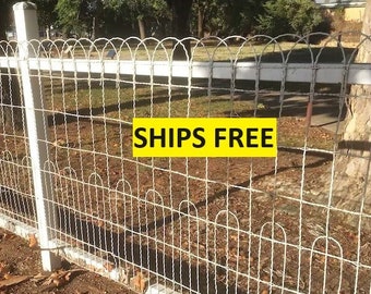 100' x 42" Galvanized Metal Double Loop Woven Wire Enclosure, Old Fashioned Cottage Yard Fence, Perimeter Roll Rabbit Fencing, Cemetery