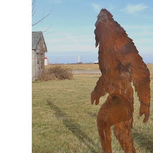 Large 7' Bigfoot - Sasquatch - Silhouette Yard Decoration - Tin Art,  Ape Like Creature, Folklore Hairy Humanoid, Rustic Primitive Man