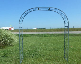 Customized Width Shell Wrought Iron Arbor Arch - Flower and Vine Trellis - Garden Structure - Yard Art - Gardening Accent Decoration