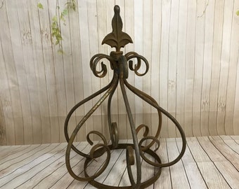 Wrought Iron Top Crown Architecture Plant Support Art