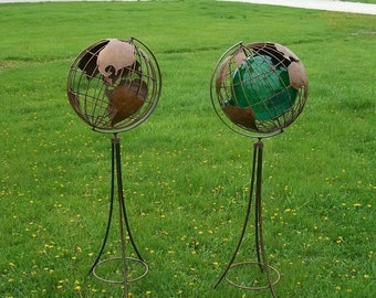 52" World Globe Gazing Ball Holder Art Stand Topiary for 12" Diameter Ball.