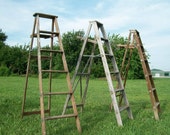 Ladder Christmas Tree Antique Wood Ladder with 6 Steps - 68 quot tall - Holiday Decoration