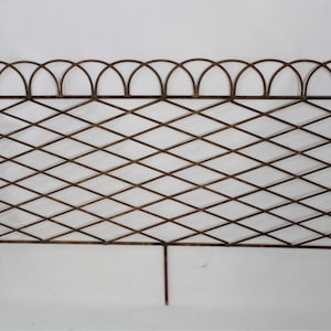Wrought Iron Loop Top Fence - Metal Garden Border Edging - Rustic Yard Art - Garden Flower Vine Trellis - Yard Lawn Fencing  Decoration