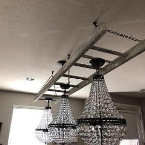 3 Rung Pot Rack Using Vintage Ladder - Shelf Antique Surface - Country ...