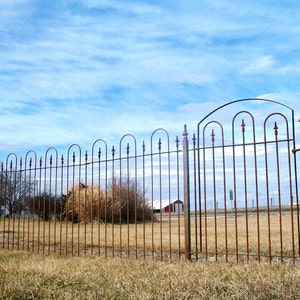4&#39;t x 3&#39;w Wrought Iron Woodson Gate - Metal Entry - Vintage Style Gateway - Yard Lawn Enclosure - Antique Look - Solid Strong - Rustic Steel