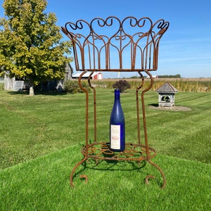 Wrought Iron 29&quot; Helen Plant Stand - Outdoor Patio Metal Flower Container - Sturdy Rustic Pot Holder - Wrought Iron Vintage Garden decor