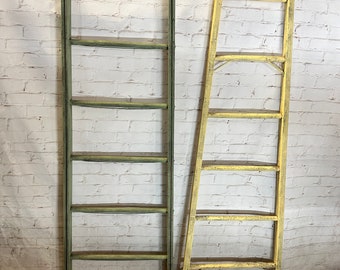 アンティーク雑貨 ladder Vintage Wooden Ladder Painters Shabby Shiic Decor 5 Step 69