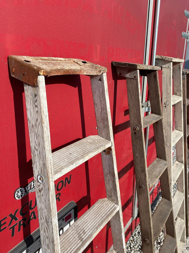 Vintage Wooden Ladder Shelf – 6-step Primitive Farmhouse Decor - Etsy