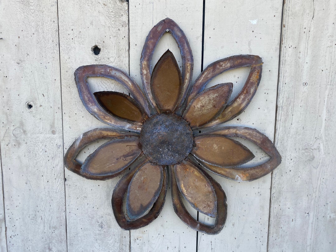Exlg Hanging Metal Flower Wall Art Decorative Petals Wrought Iron