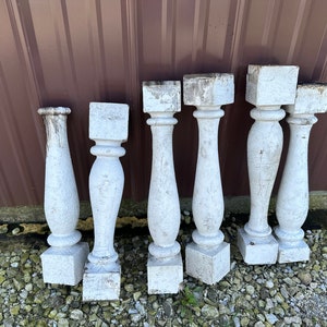 6 Pieces White Primitive Wooden House Salvage Trims - Architectural Antique Vintage, Rustic Farmhouse Decor, Farm House Decoration