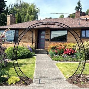 Wrought Iron Cross Cross Circle Arbor – Flower & Vine Support, Garden Decor