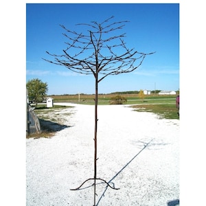 Wrought Iron Large Tree  Woodsy Yard Decoration - Garden Art - Birdhouse Display - Bird House Rack -