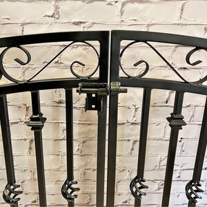 Center Divide Entrance 36 t x 60 w Donovan Wrought Iron Gate Great For Fencing Yards and Decks Curls And Spins Antique Style image 4