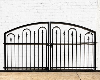 Wrought Iron 3ft Tall x 7.5ft Wide Center Divide Des Moines Gate | Double Driveway Gate | USA Made