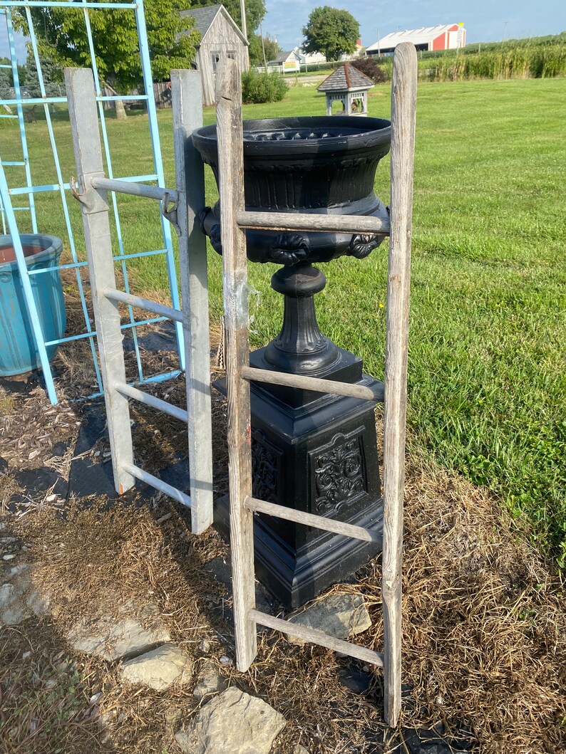 Tall 4 Round Rung Antique Wooden Ladders Choose Right or Etsy