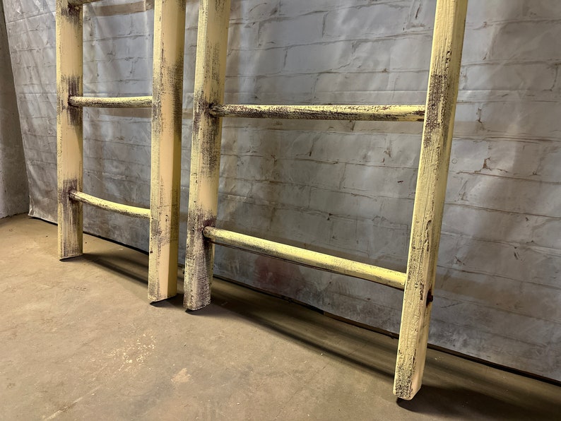 Choose From 2 Vintage Yellow Wooden 4-rung Ladder – Rustic Farmhouse ...
