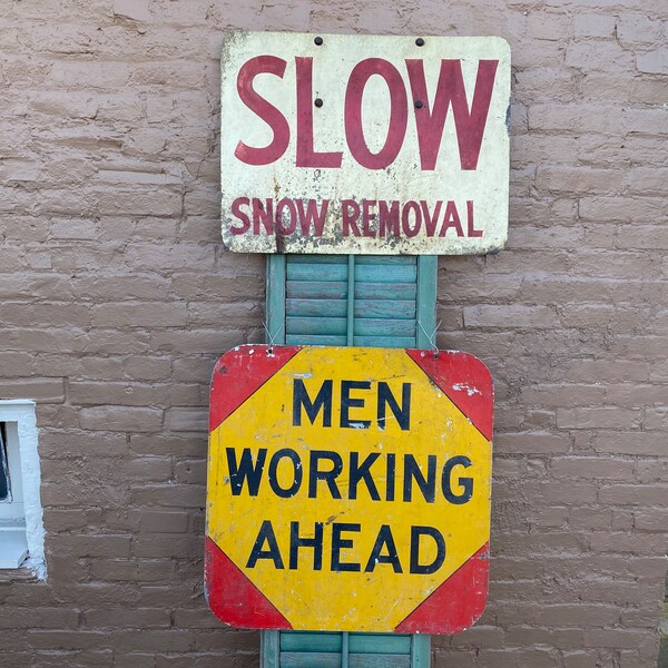 Vintage Construction Signs Etsy