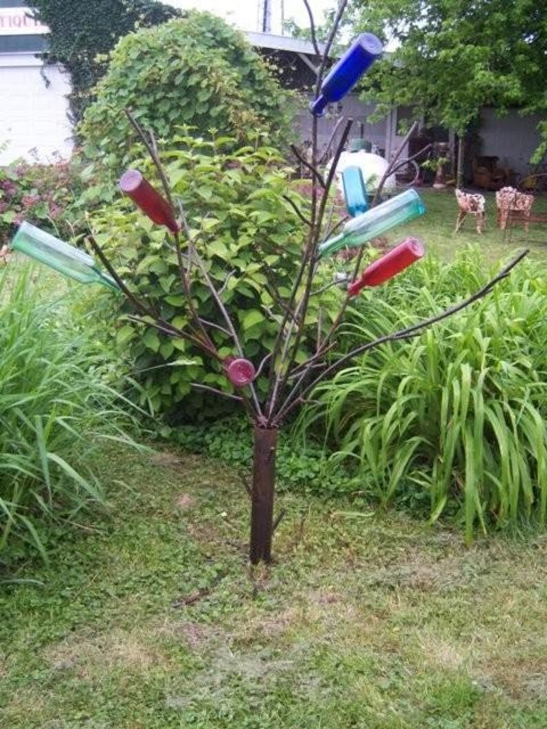 Huge 70t Wrought Iron Bottle Tree Woodsy Yard Decoration Etsy