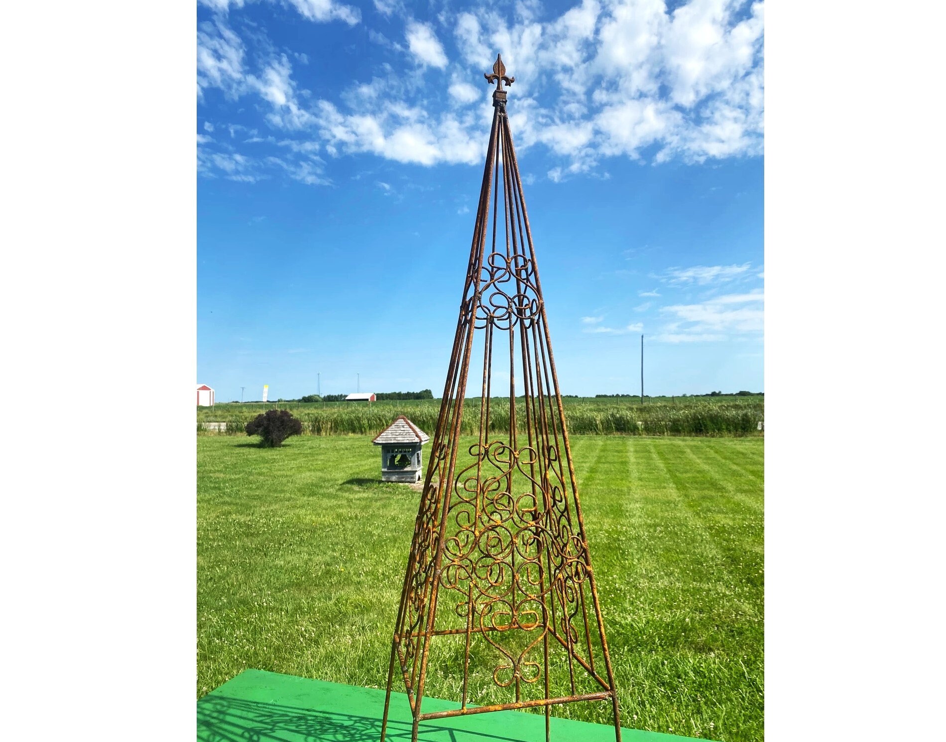 Treillis obélisque de jardin extra haut de 180 cm pour plantes grimpantes, treillis métallique