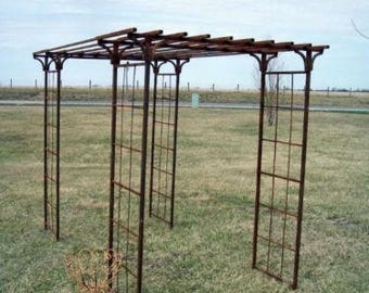 92in Tall Mission Garden Pergola | Adjustable Steel Gazebo Frame
