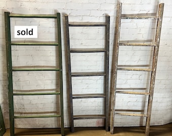 tobacco lath ladders Small Authentic Tobacco Lath Ladder With Berries, Country Bath Sign, Star  and Bow