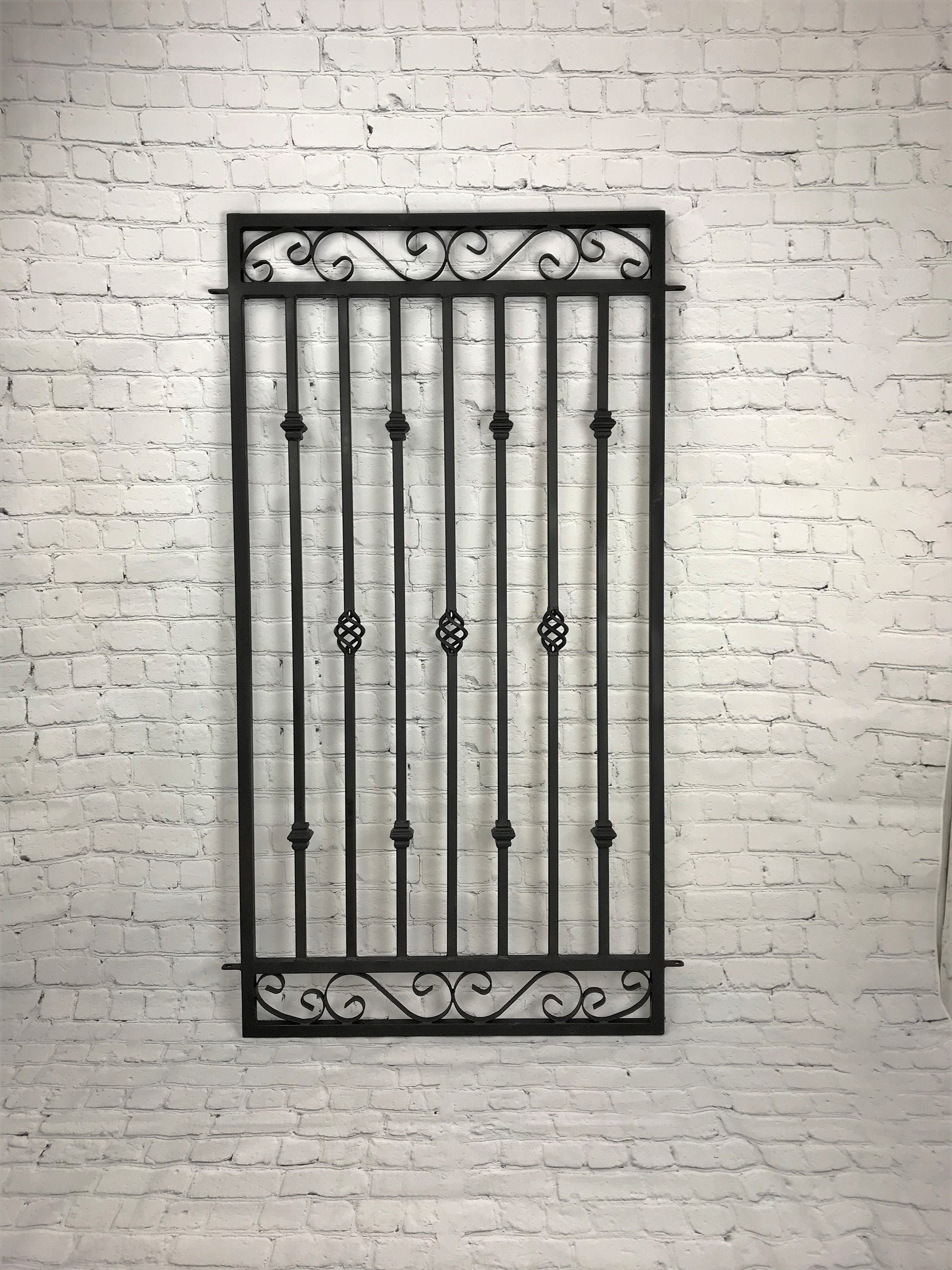 Donovan Style 5' Tall Fence Panel - Yard Enclosure - Wrought Iron