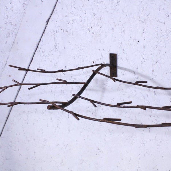 Wide Hanging Tree  Branch- Rustic Metal - Hanger -  Outdoor Lawn Decoration Vineyard Decoration - Yard Art Perch