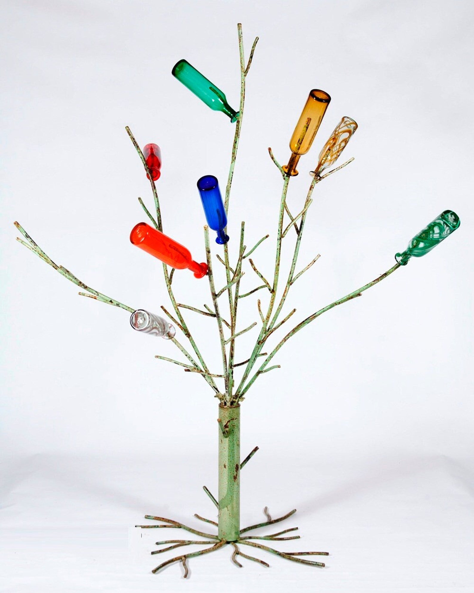 Huge 70t Wrought Iron Bottle Tree Woodsy Yard Decoration Etsy