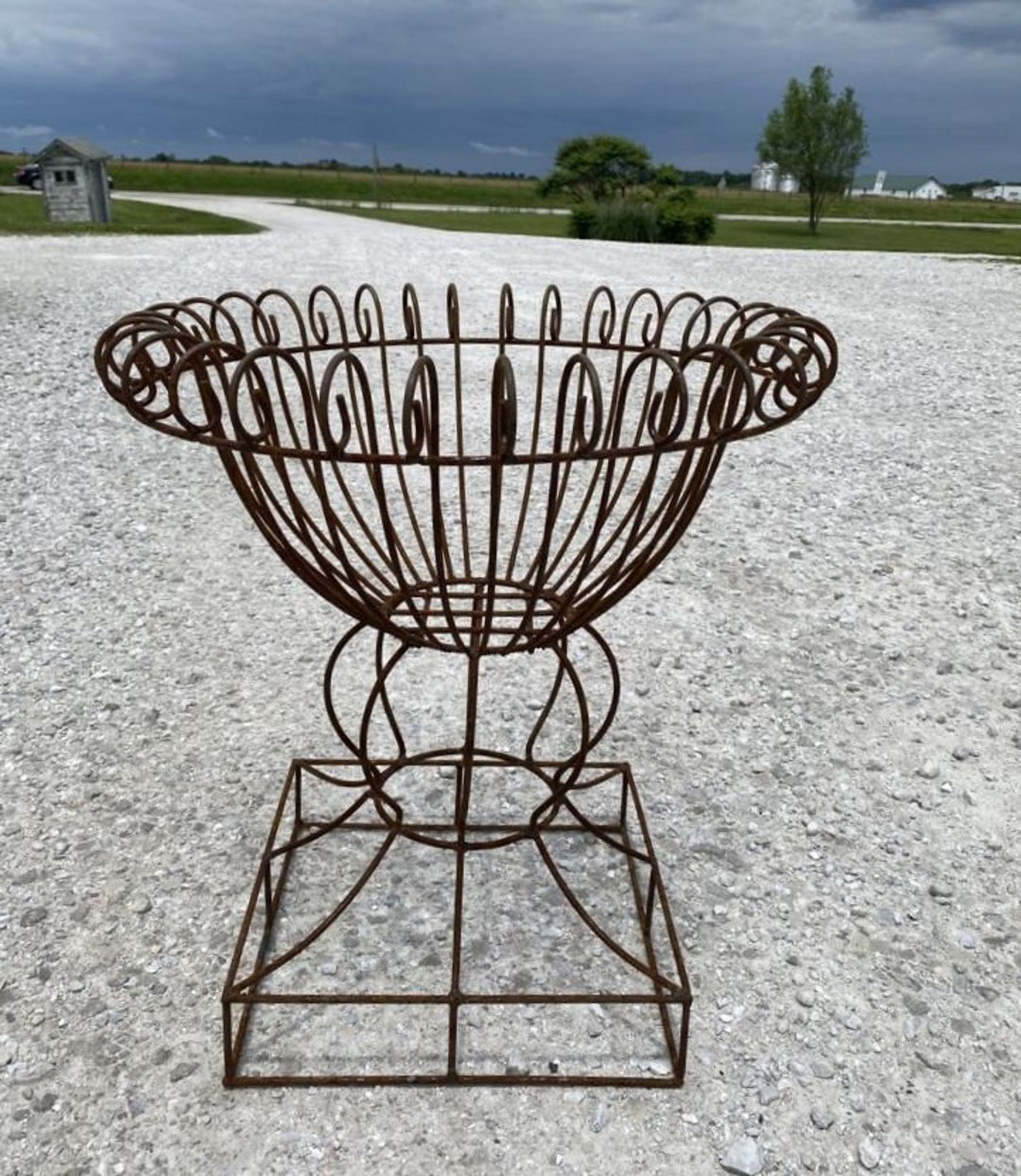 Wrought Iron Sm Jacqueline Plant Stand Outdoor Patio Decor Metal Flower