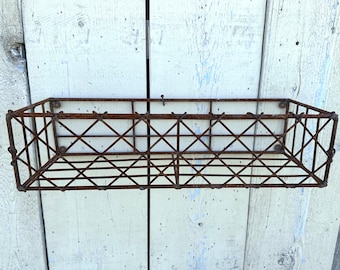 30" Wrought Iron Medium Cottage Window Box Wall Basket - Outdoor Patio Metal Basket Container