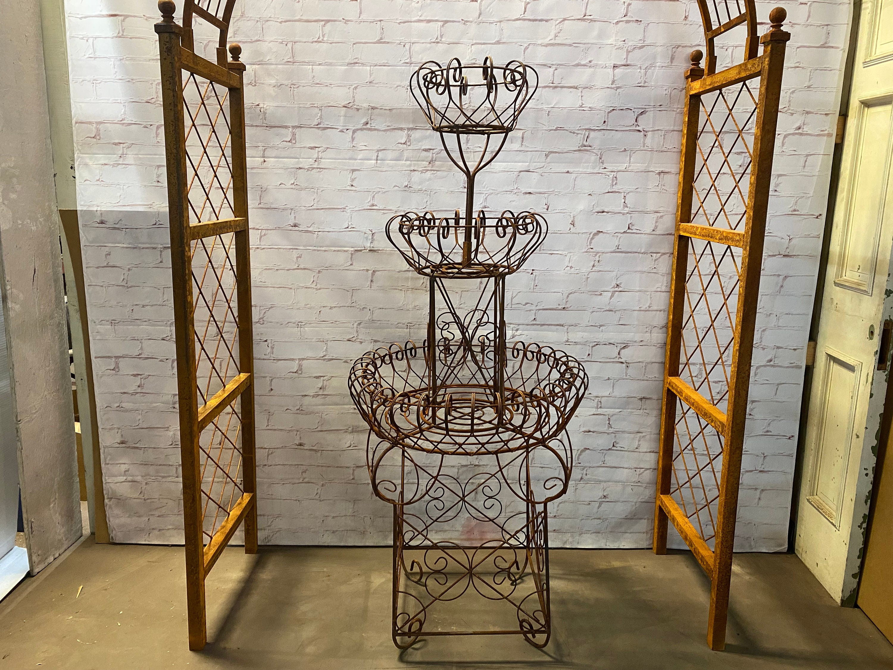 Wrought Iron 27 Beatrice Ball Topiary Flower Trellis, Metal Plant