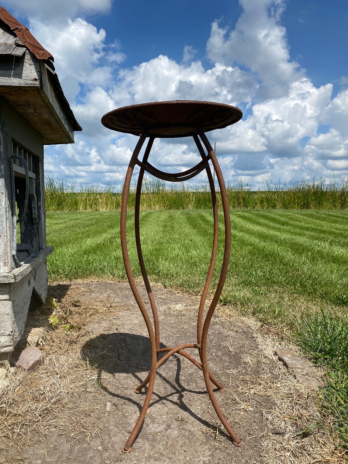 38 Wrought Iron Bird Bathmetal Plant Stand Large Etsy