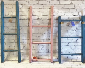 Rustic Antique Wood Ladder Rack - Small Primitive 3 Rungs 36