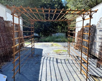 81.5in Tall Ground Up Garden Pergola | Adjustable Steel Garden Structure