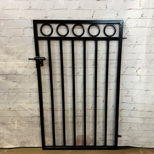 48" tall Steel Entrance Gate - Custom Rectangle 30" to 35" wide Circle Wrought Iron Gateway - Metal Garden Entry - Yard or Fence
