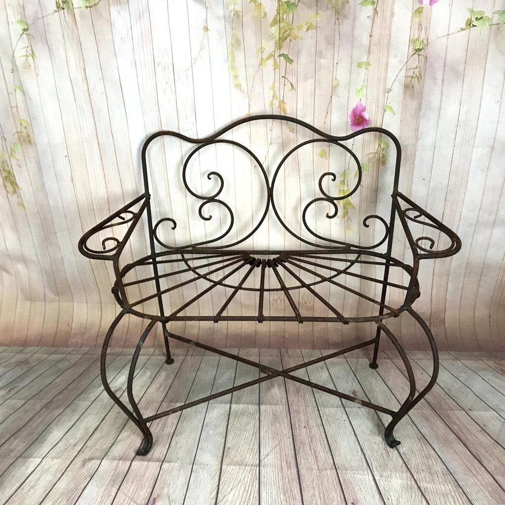 Small iron bench outdoor hotsell