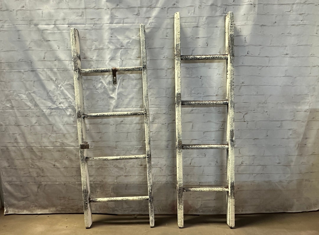 Vintage Wooden 4-rung Ladder - Choose From 2 – Rustic Farmhouse Display ...