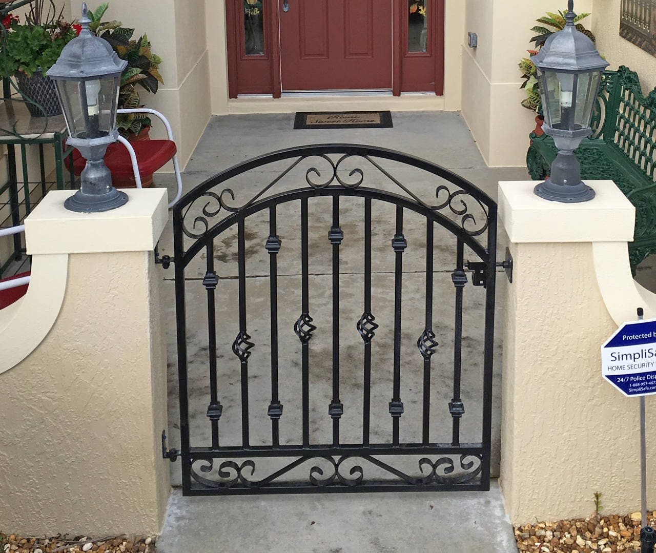 GATE WROUGHT IRON GATE SHEET STEEL SECURITY DOOR METAL GARDEN SIDE GATE 