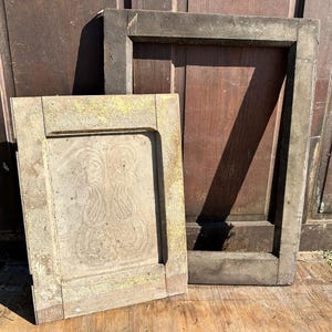 2 Old Rustic Wood Doors - Antique Architectural Wooden Cabinet Frame - Country Cupboard Element - Farmhouse Design