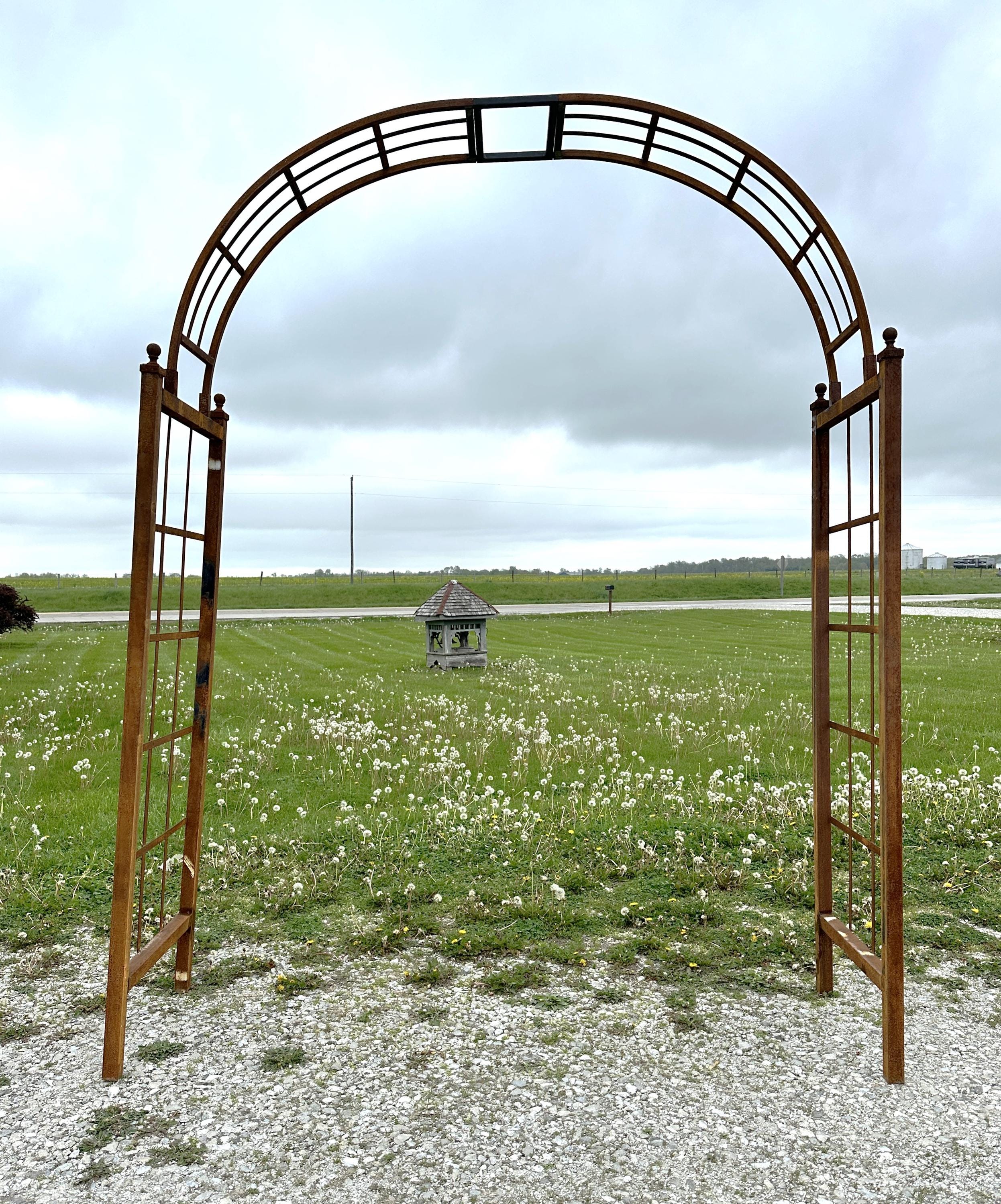 Rustic Wrought Iron Garden Arbor  Custom Dome Trellis for Climbing Plants  - Etsy