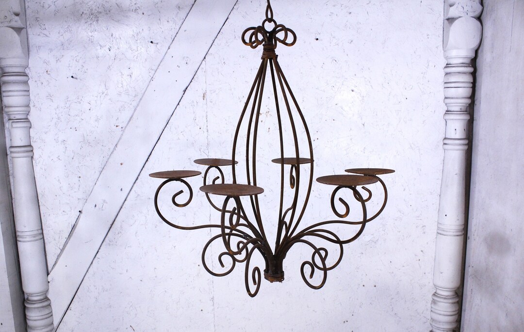 Wrought Iron Celian Candle Chandelier Rustic Metal Candelabra Indoor or Outdoor Wedding Battery Fixture Hummingbird Fruit Attraction Etsy UK