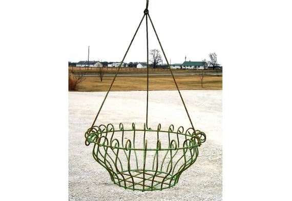 Wrought Iron Georgian Hanging Planter Basket – Rustic Georgian
