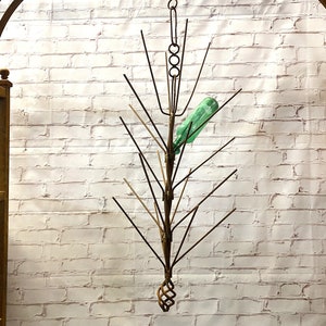 Wrought Iron 42" Wine Bottle Tree - Rustic Metal Branch - Outdoor Lawn Decoration Vineyard Decoration - Steel Yard Art Perch Patio Porch Art