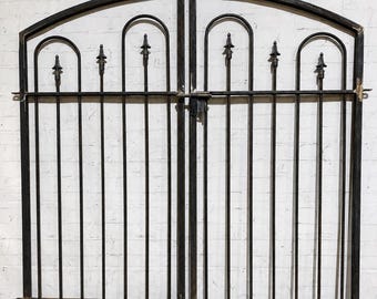 4ft Tall x 5ft Wide Center Divide Des Moines Wrought Iron Gate | Double Driveway Gate | USA Made