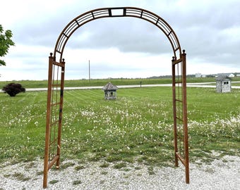 Rustic Wrought Iron Garden Arbor – Custom Dome Trellis for Climbing Plants