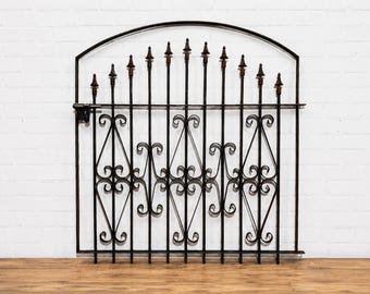 3ft Tall x 44in Wide Curly Clarkson Wrought Iron Garden Gate | Decorative Single Entry Gate | USA Made